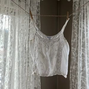 White Tank with Embroidery